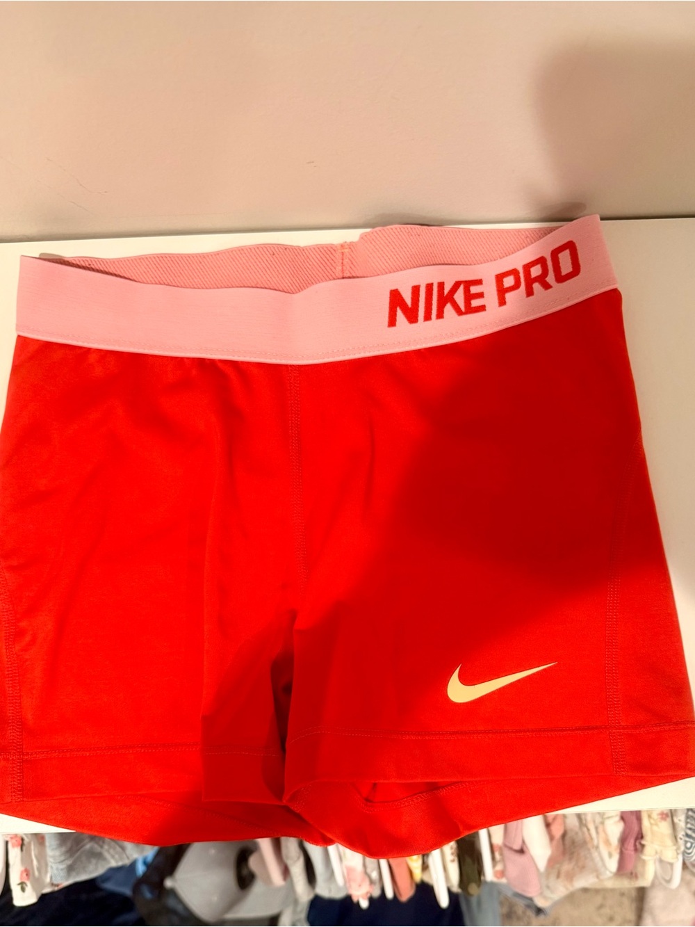 Nike Pro Women's Red/Orange Compression Performance Shorts